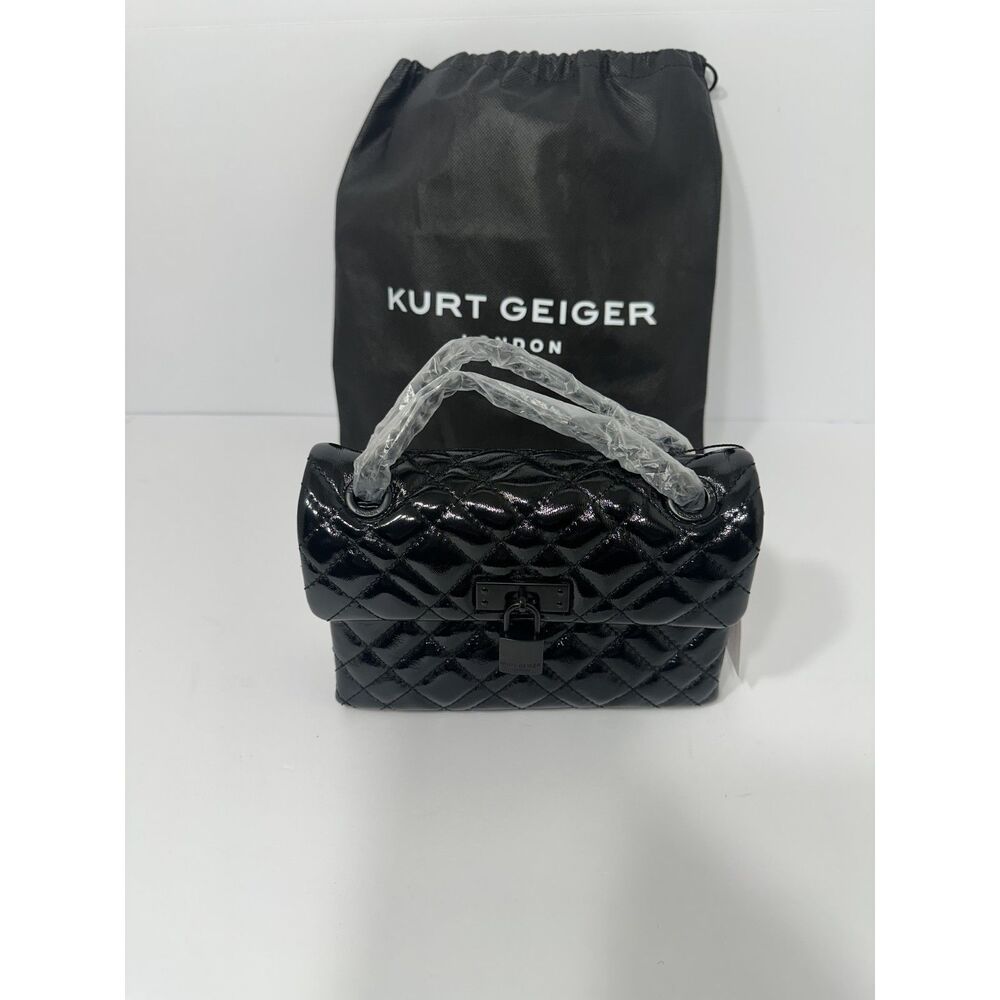 Kurt Geiger London Mini Brixton Drench Black Patent Leather Bag NWT